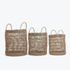Set 3 Seagrass Laundry Basket With Handles Also Hamper Basket SG 06 05 476 01