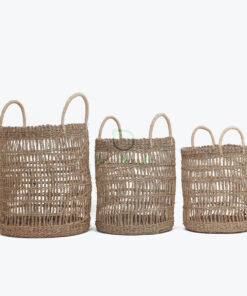 Set 3 Seagrass Laundry Basket With Handles Also Hamper Basket SG 06 05 476 01