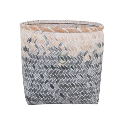 Set of 3 Blue Bamboo Laundry Baskets Basket Vietnam NB 09 05 137 01