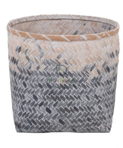 Set of 3 Blue Bamboo Laundry Baskets Basket Vietnam NB 09 05 137 01