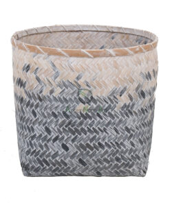 Set of 3 Blue Bamboo Laundry Baskets Basket Vietnam NB 09 05 137 01