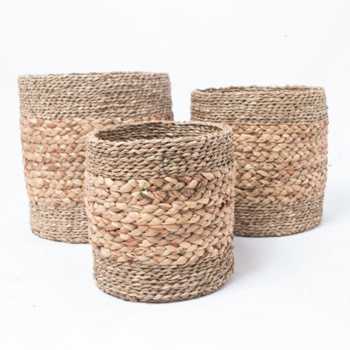 Set of 3 Natural Seagrass Hampers SGW 06 05 011 01