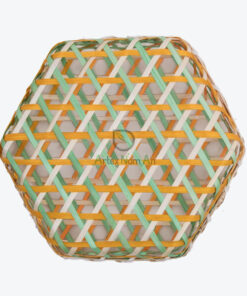 Small Round Flat Bamboo Weaving Basket NB 50 05 003 01