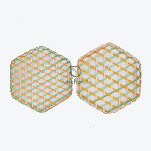 Small Round Flat Bamboo Weaving Basket NB 50 05 003 01