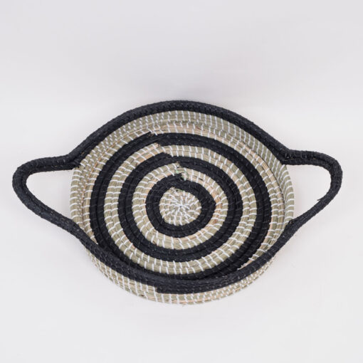 Unique Beautiful Design Seagrass Toy Gift Storage Basket Serving Tray With Handles SG 09 05 465 01