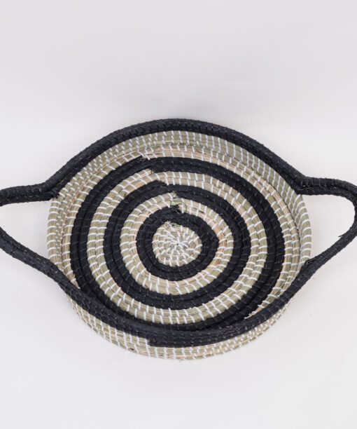 Unique Beautiful Design Seagrass Toy Gift Storage Basket Serving Tray With Handles SG 09 05 465 01
