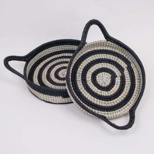 Unique Beautiful Design Seagrass Toy Gift Storage Basket Serving Tray With Handles SG 09 05 465 01