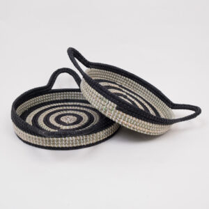 Unique Beautiful Design Seagrass Toy Gift Storage Basket Serving Tray With Handles SG 09 05 465 01