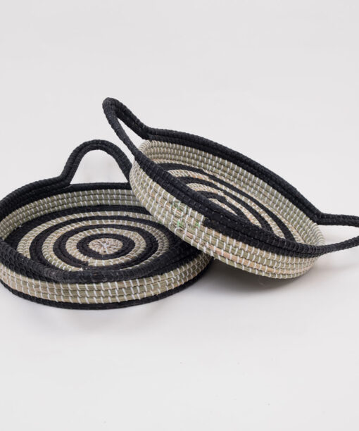 Unique Beautiful Design Seagrass Toy Gift Storage Basket Serving Tray With Handles SG 09 05 465 01