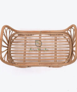 Vintage Rattan Doll Bed In A Square Shape For Kids RI 30 24 005 01