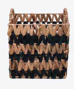 Water Hyacinth Storage Laundry Hamper Square Basket With Handle W 09 05 001 01