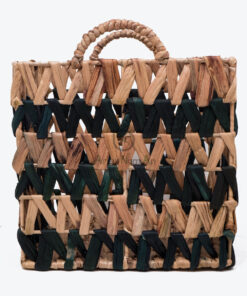 Water Hyacinth Storage Laundry Hamper Square Basket With Handle W 09 05 001 01