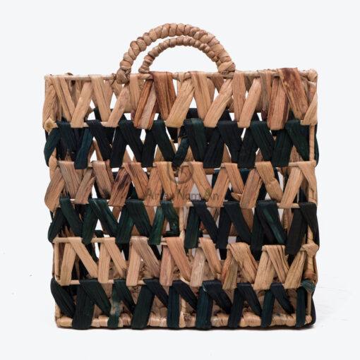 Water Hyacinth Storage Laundry Hamper Square Basket With Handle W 09 05 001 01
