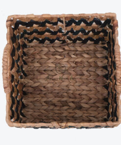 Water Hyacinth Storage Laundry Hamper Square Basket With Handle W 09 05 001 01