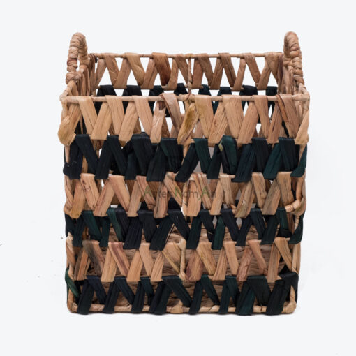 Water Hyacinth Storage Laundry Hamper Square Basket With Handle W 09 05 001 01