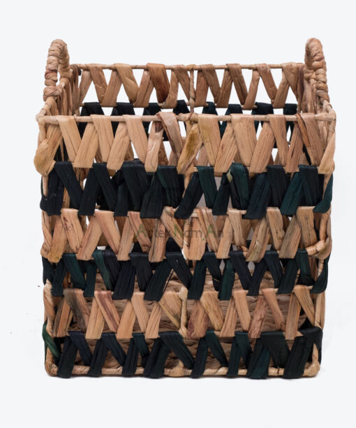 Water Hyacinth Storage Laundry Hamper Square Basket With Handle W 09 05 001 01