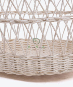 White Woven Rattan Storage Laundry Hamper Basket R 09 05 165 02