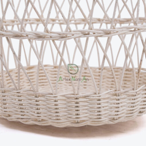 White Woven Rattan Storage Laundry Hamper Basket R 09 05 165 02