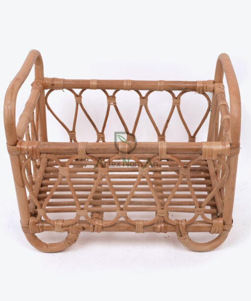 Wholesale Natural Color Rattan Doll Crib For Dollhouse Furniture RI 30 24 004 01