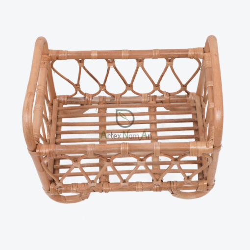 Wholesale Natural Color Rattan Doll Crib For Dollhouse Furniture RI 30 24 004 01