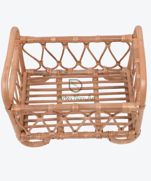 Wholesale Natural Color Rattan Doll Crib For Dollhouse Furniture RI 30 24 004 01