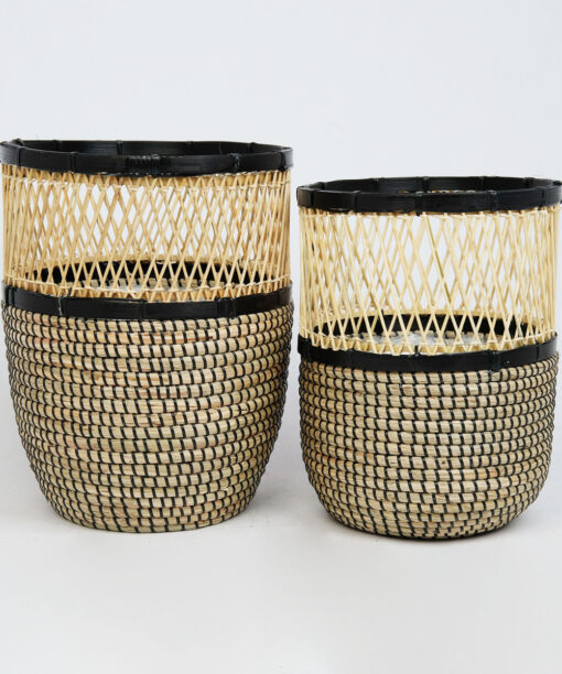 Wholesale Seagrass With Plastic String Basket Made In Vietnam SGNB 10 16 001 01