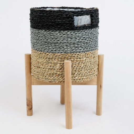 Wholesale Three-color Seagrass Planter With Leg Made In Vietnam SG 06 16 008 01