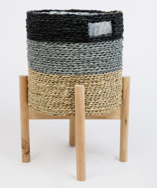 Wholesale Three-color Seagrass Planter With Leg Made In Vietnam SG 06 16 008 01