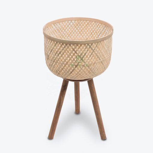 Woven Bamboo Indoor Flower Pots Planters With Stand NB 09 16 026 01