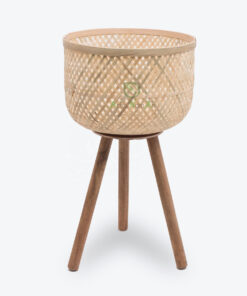 Woven Bamboo Indoor Flower Pots Planters With Stand NB 09 16 026 01