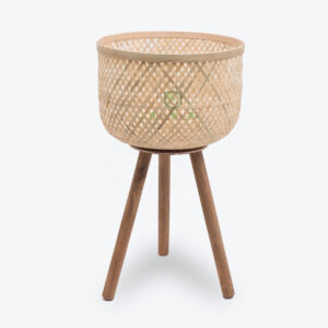 Woven Bamboo Indoor Flower Pots Planters With Stand NB 09 16 026 01