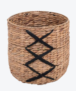 Woven Natural Water Hyacinth Basket Hamper Organizer W 06 05 309 01