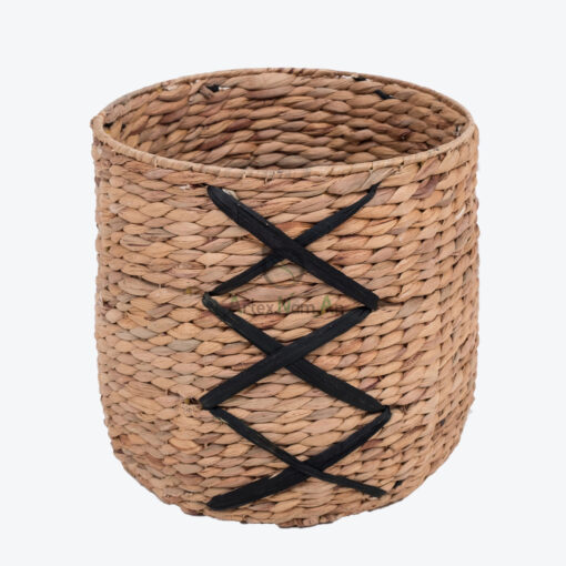 Woven Natural Water Hyacinth Basket Hamper Organizer W 06 05 309 01