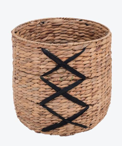 Woven Natural Water Hyacinth Basket Hamper Organizer W 06 05 309 01
