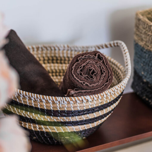 Woven seagrass storage hamper basket organizer for home decor SG 09 05 369 02