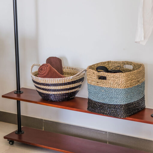 Woven seagrass storage hamper basket organizer for home decor SG 09 05 369 02