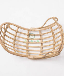 Eco-friendly Baby Doll Rattan Crib With Natural Color