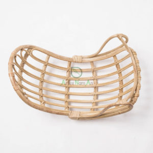 Eco-friendly Baby Doll Rattan Crib With Natural Color