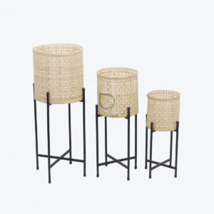 Natural Bamboo Pot With Stand Also Indoor Plant Pot