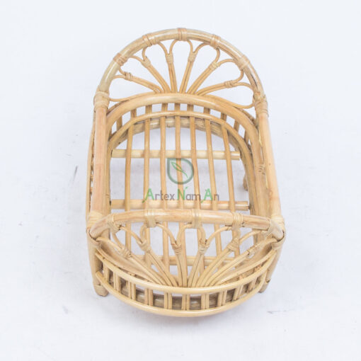 Natural Small Rattan Baby Doll Crib Bed For Doll Houses Furniture From Vietnam