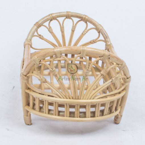 Natural Small Rattan Baby Doll Crib Bed For Doll Houses Furniture From Vietnam