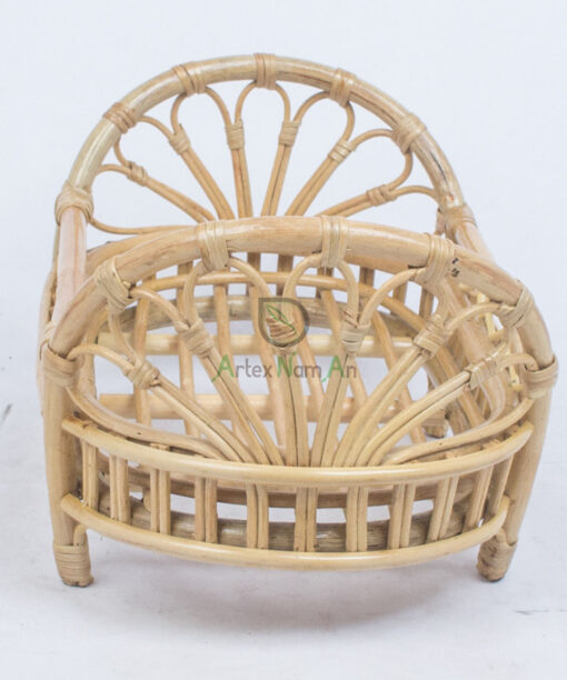 Natural Small Rattan Baby Doll Crib Bed For Doll Houses Furniture From Vietnam