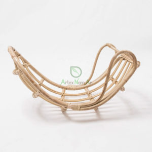 Eco-friendly Baby Doll Rattan Crib With Natural Color