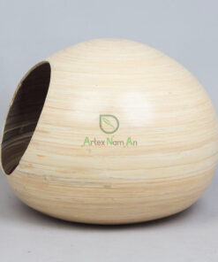 amboo Round Cat Dog Pet House With Bed