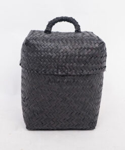 Black Seagrass Storage Gift Boxes & Bins With Lid