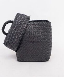 Black Seagrass Storage Gift Boxes & Bins With Lid