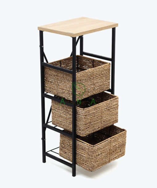 Sturdy Iron And Water Hyacinth Closet Cabinet Also Filling Cabinet