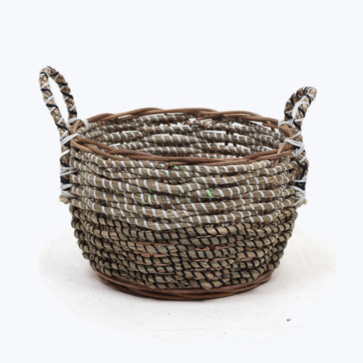 Set of two wholesale seagrass baskets with handles SG 09 05 470 01M
