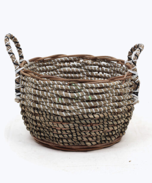 Set of two wholesale seagrass baskets with handles SG 09 05 470 01M
