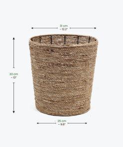 Round Water Hyacinth Storage Basket Bin
